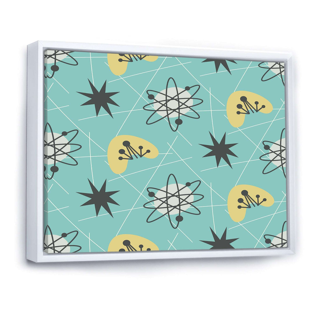 1950 Retro Pattern I Framed Canvas Matte White - 1.5" Thick