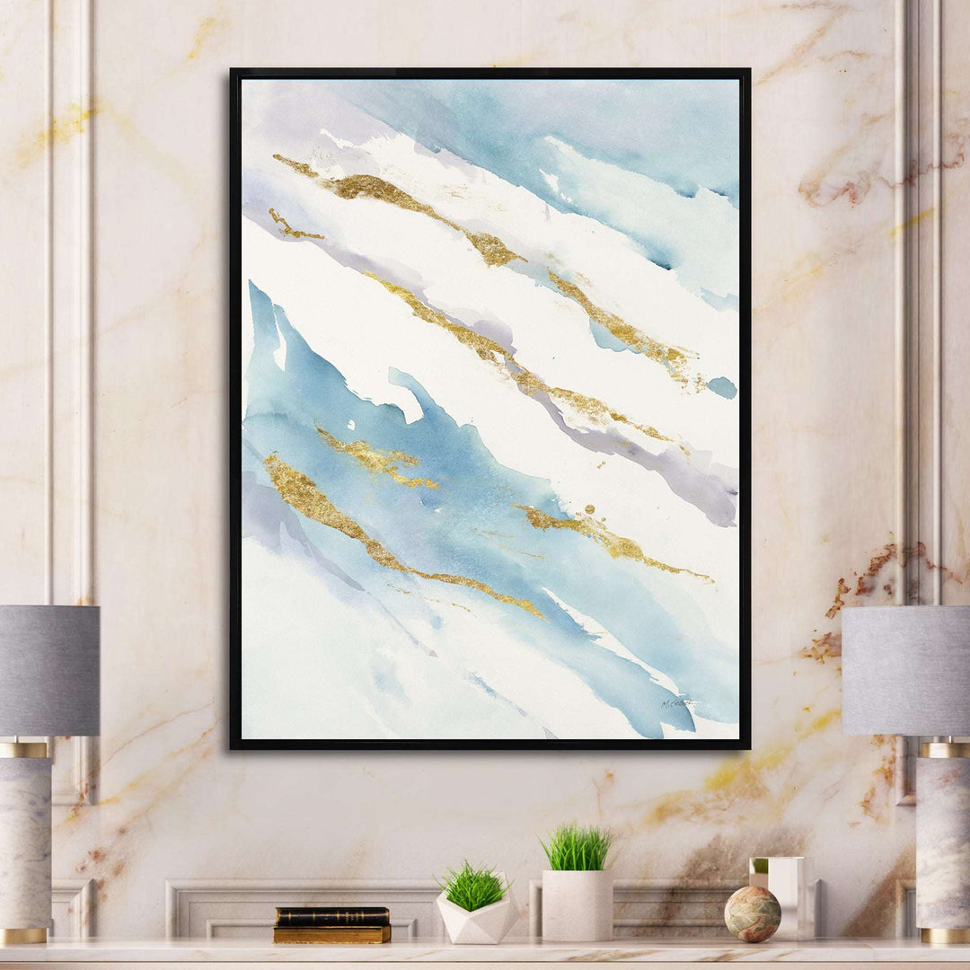 Abstract Drift v2 Framed Canvas Vibrant Black - 1.5" Thick