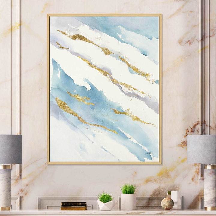 Abstract Drift v2 Framed Canvas Matte White - 1.5" Thick