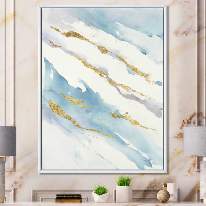 Abstract Drift v2 Framed Canvas Matte White - 1.5" Thick