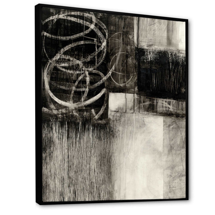 A Geometric Day I Framed Canvas Vibrant Black - 1.5" Thick