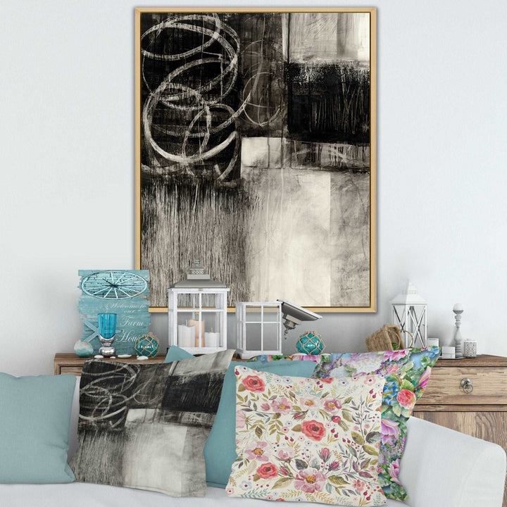 A Geometric Day I Framed Canvas Matte White - 1.5" Thick