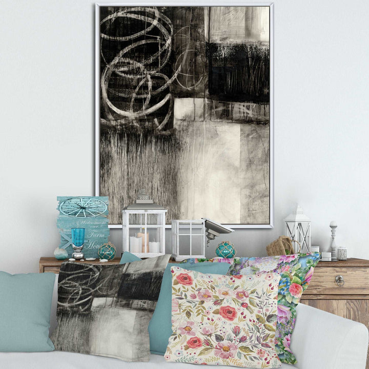 A Geometric Day I Framed Canvas Matte White - 1.5" Thick
