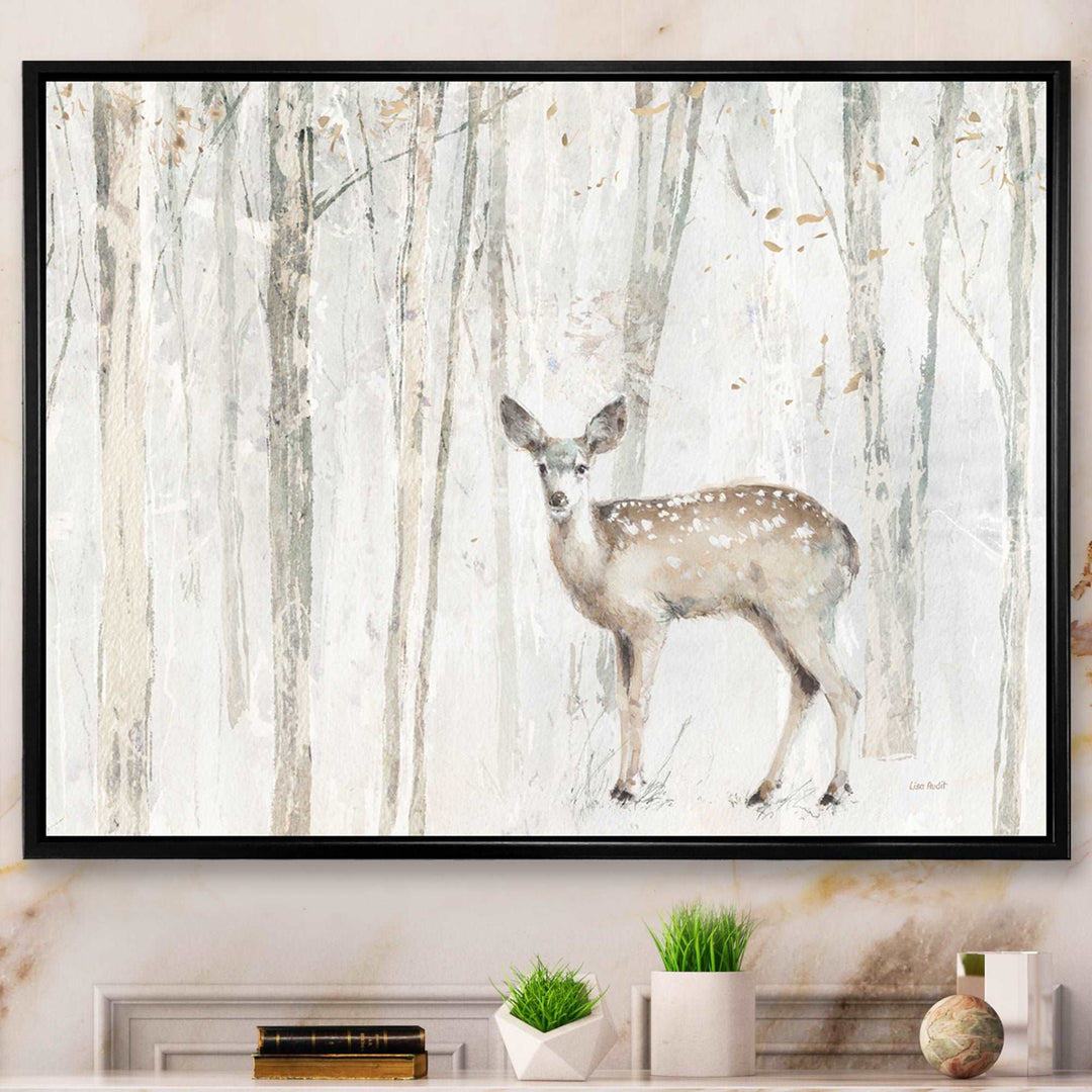 A Woodland Walk into the Forest I Framed Canvas Vibrant Black - 1.5" Thick
