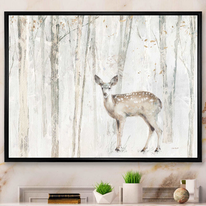 A Woodland Walk into the Forest I Framed Canvas Vibrant Black - 1.5" Thick