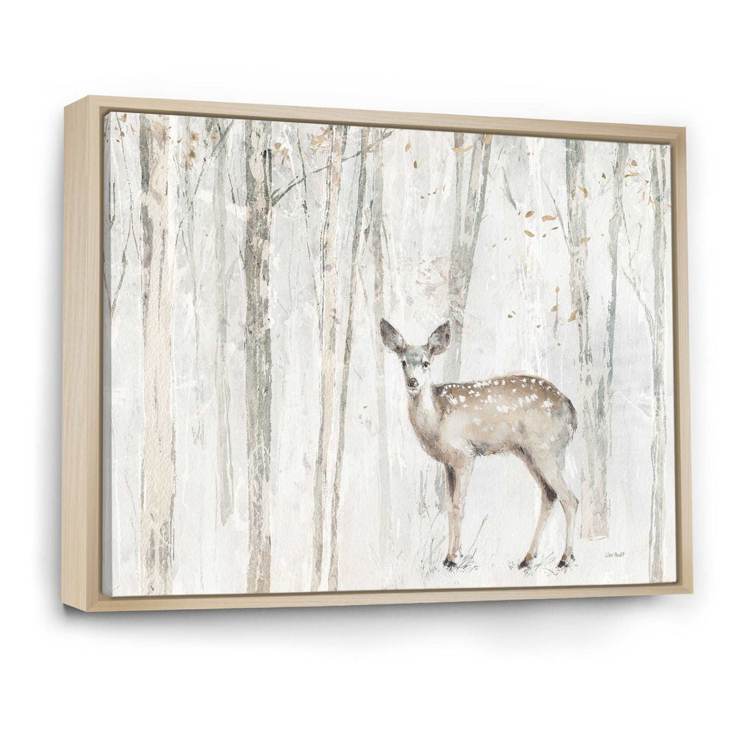 A Woodland Walk into the Forest I Framed Canvas Matte White - 1.5" Thick