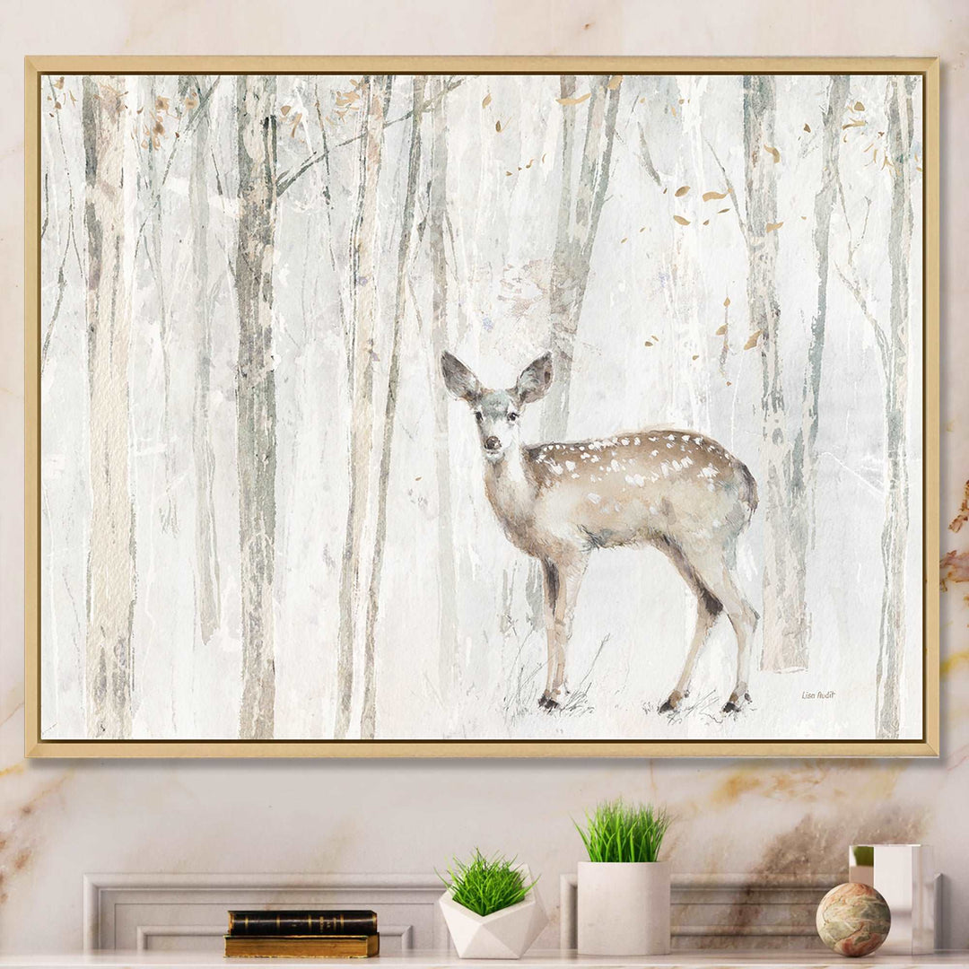 A Woodland Walk into the Forest I Framed Canvas Matte White - 1.5" Thick