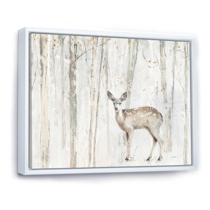 A Woodland Walk into the Forest I Framed Canvas Matte White - 1.5" Thick
