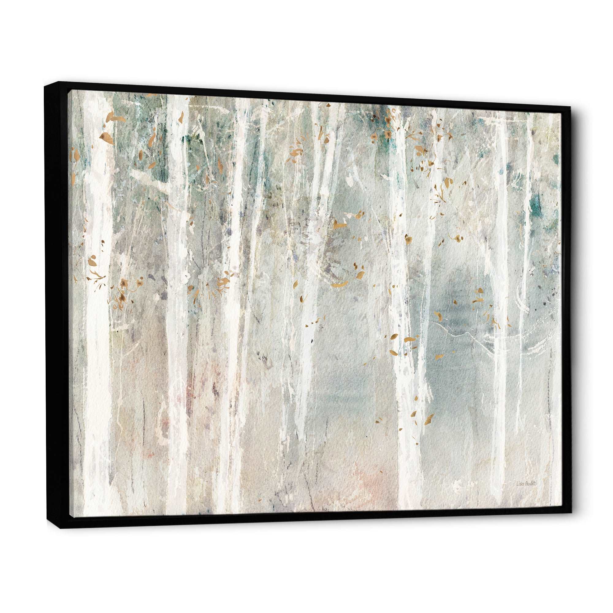 A Woodland Walk into the Forest VII Framed Canvas Vibrant Black - 1.5" Thick