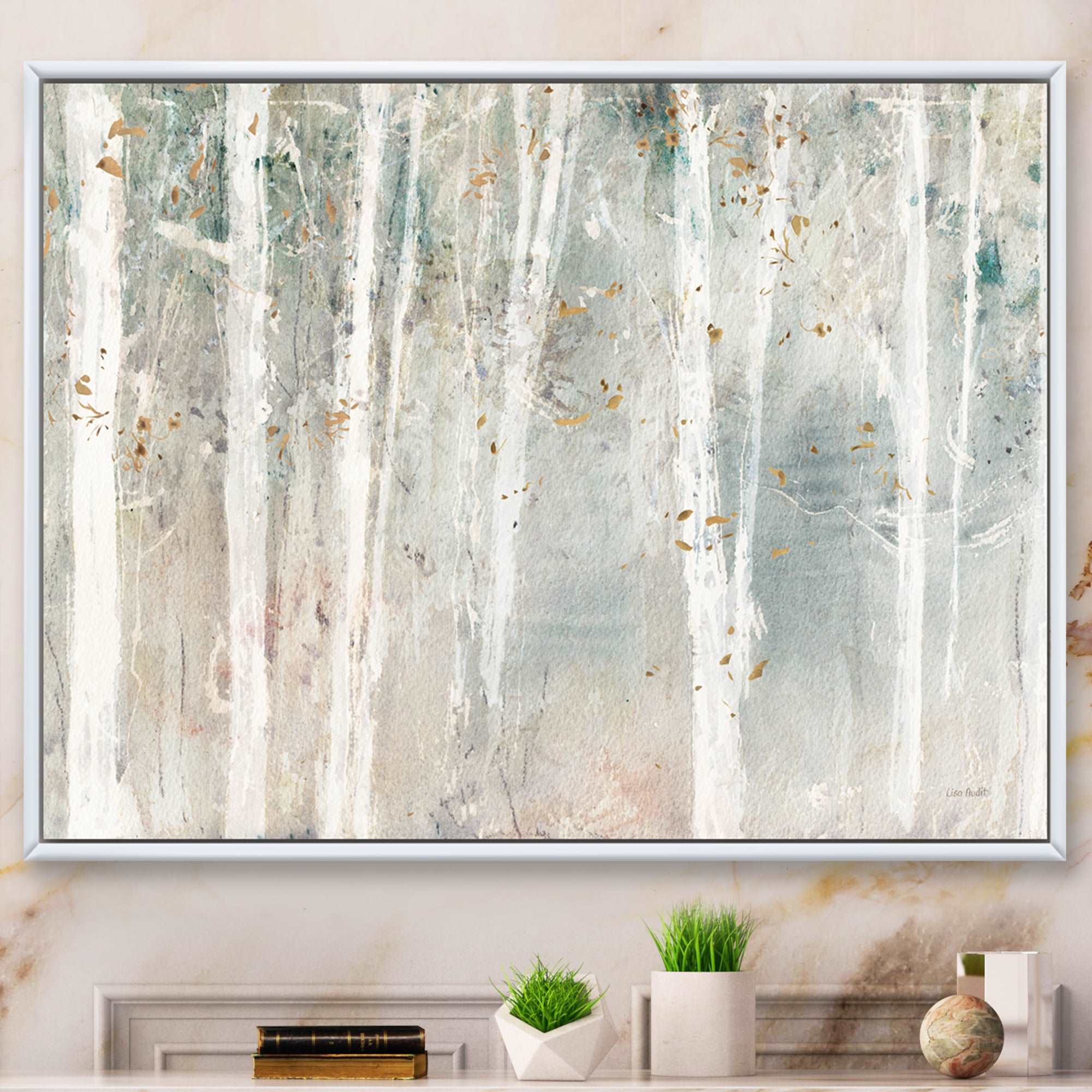 A Woodland Walk into the Forest VII Framed Canvas Matte White - 1.5" Thick