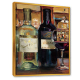 A Reflection of Wine Bottle II Framed Canvas Vibrant Gold - 1.5" Thick