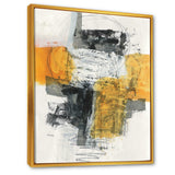 Abstract Composition of Glamorous Yellow and Black Framed Canvas Vibrant Gold - 1.5" Thick