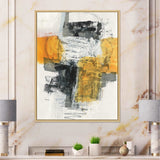 Abstract Composition of Glamorous Yellow and Black Framed Canvas Matte White - 1.5" Thick