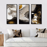 Gold And Black Marble Waves IV - Multi-Panels
