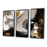 Gold And Black Marble Waves IV - Multi-Panels