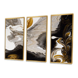 Gold And Black Marble Waves IV - Multi-Panels