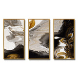 Gold And Black Marble Waves IV - Multi-Panels