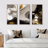 Gold And Black Marble Waves IV - Multi-Panels