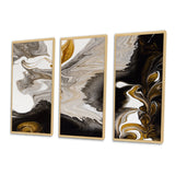 Gold And Black Marble Waves IV - Multi-Panels