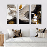 Gold And Black Marble Waves IV - Multi-Panels