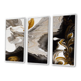 Gold And Black Marble Waves IV - Multi-Panels