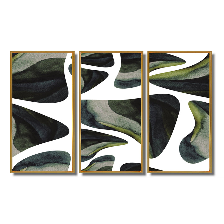 Abstract Dark Green Organic Elements III - Multi-Panels