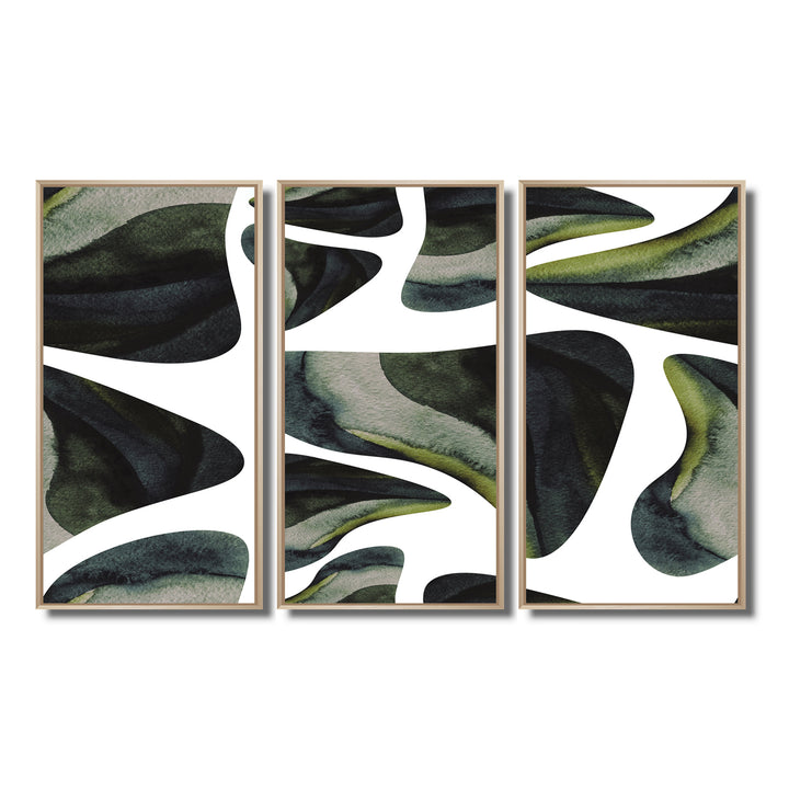 Abstract Dark Green Organic Elements III - Multi-Panels