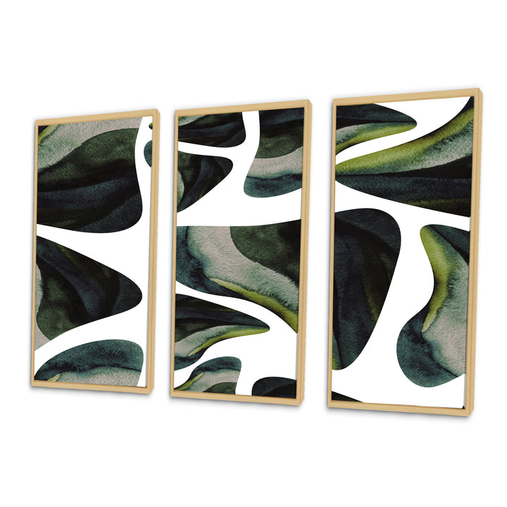 Abstract Dark Green Organic Elements III - Multi-Panels