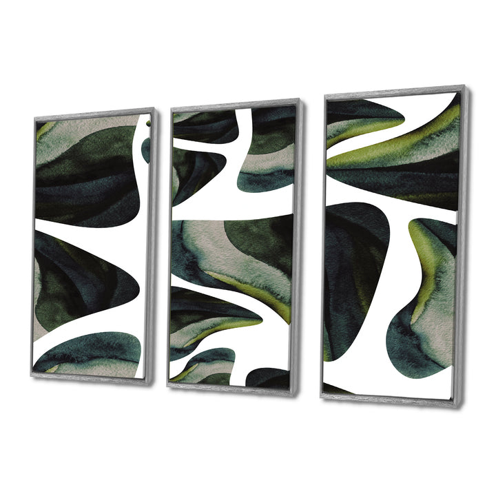 Abstract Dark Green Organic Elements III - Multi-Panels