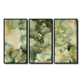Green Luxury Abstract Fluid Art I - Multi-Panels