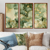 Green Luxury Abstract Fluid Art I - Multi-Panels