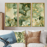 Green Luxury Abstract Fluid Art I - Multi-Panels