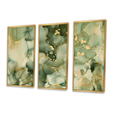 Green Luxury Abstract Fluid Art I - Multi-Panels