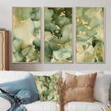 Green Luxury Abstract Fluid Art I - Multi-Panels