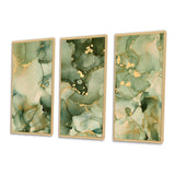 Green Luxury Abstract Fluid Art I - Multi-Panels