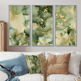 Green Luxury Abstract Fluid Art I - Multi-Panels