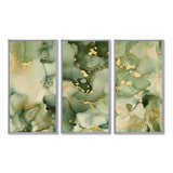 Green Luxury Abstract Fluid Art I - Multi-Panels