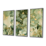 Green Luxury Abstract Fluid Art I - Multi-Panels
