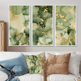 Green Luxury Abstract Fluid Art I - Multi-Panels