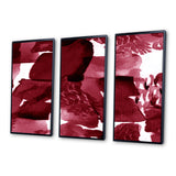 Abstract Burgundy Strokes On White - Multi-Panels