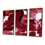 Abstract Burgundy Strokes On White - Multi-Panels