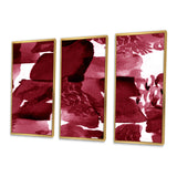 Abstract Burgundy Strokes On White - Multi-Panels