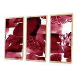 Abstract Burgundy Strokes On White - Multi-Panels