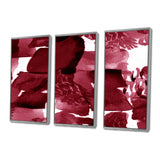 Abstract Burgundy Strokes On White - Multi-Panels
