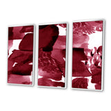 Abstract Burgundy Strokes On White - Multi-Panels