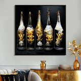 Fashion Designer Champagne Bottles - Fashion Canvas Wall Art