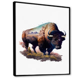 Double Exposure Of A Bull With Nevada Landscape - Buffalo Wall Art Prints