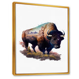 Double Exposure Of A Bull With Nevada Landscape - Buffalo Wall Art Prints