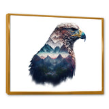 Double Exposure Of A Eagles With Mountain Landscape - Blue Eagle Wall Art