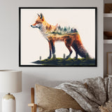 Double Exposure Of A Fox With Nature - Fox Bedroom Wall Art